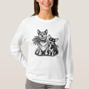 Vegan Corgi & Chihuahua with Carrots T-Shirt