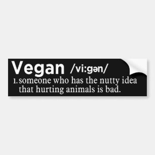 vegan definition black bumper sticker