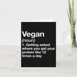 Vegan Definition Funny Sports Workout Gym Card