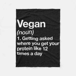 Vegan Definition Funny Sports Workout Gym  Fleece Blanket
