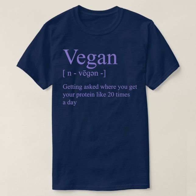 Vegan Definition Getting Asked Where You Get Your  T-Shirt (Design Front)