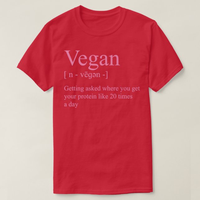 Vegan Definition Getting Asked Where You Get Your  T-Shirt (Design Front)