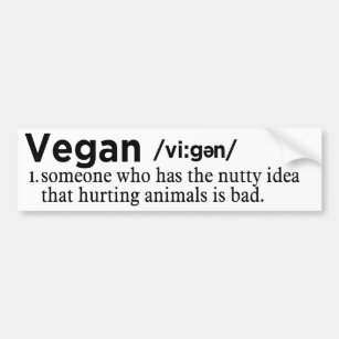 vegan definition white bumper sticker