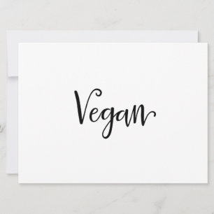 "Vegan" Dietary Needs Sign   Calligraphy