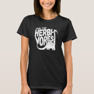 Vegan Dinosaur Join The Herbivores Vegetarian Plan T-Shirt