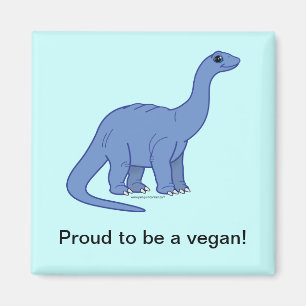 Vegan Dinosaur Magnet