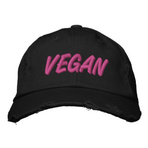VEGAN Distressed Embroidered Hat