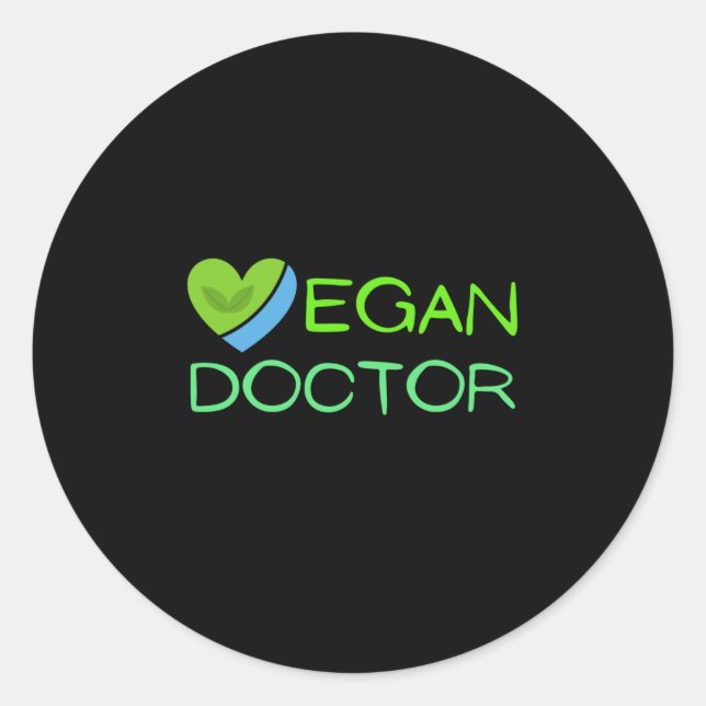 vegan doctor classic round sticker (Front)