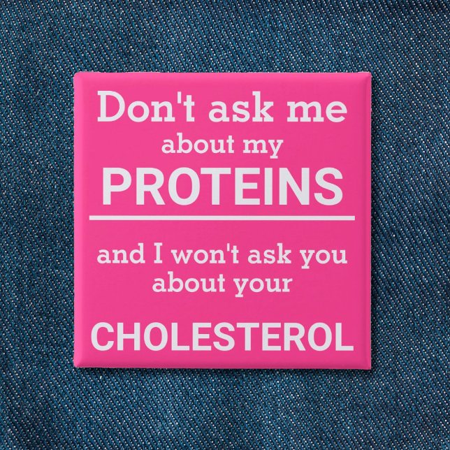 Vegan - don't ask me about my protein fun 15 cm square badge (Creator Uploaded)