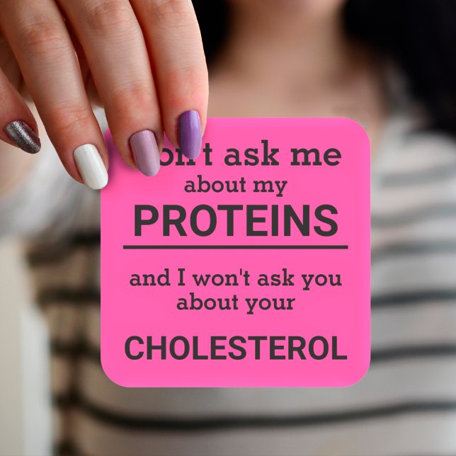 Vegan - don't ask me about my protein fun square sticker (Creator Uploaded)