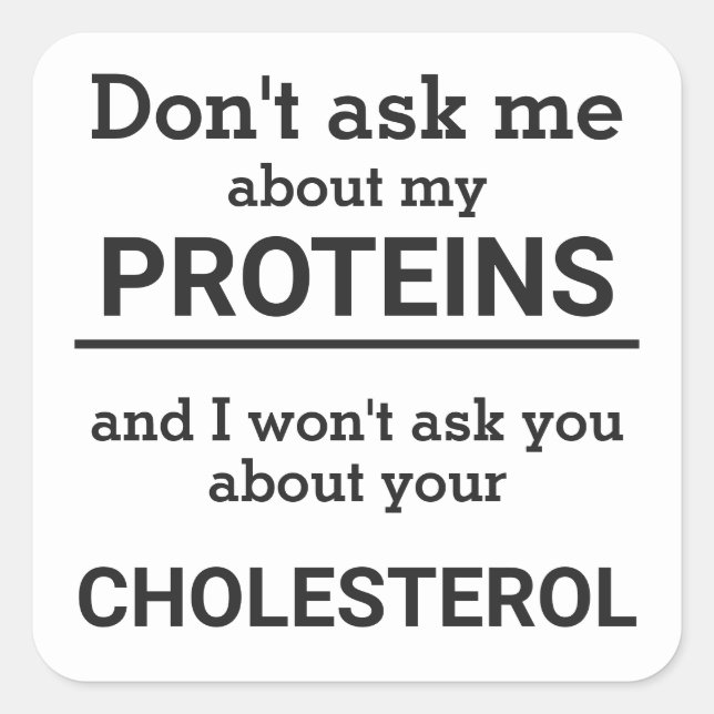 Vegan - don't ask me about my protein fun square sticker (Front)