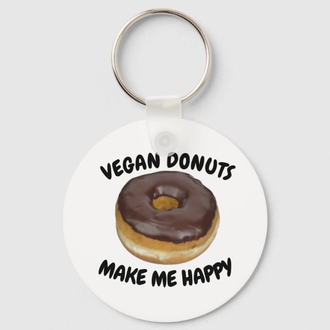 VEGAN DONUT MAKE ME HAPPY KEY RING (Front)