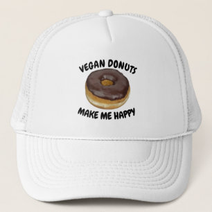 VEGAN DONUTS MAKE ME HAPPY TRUCKER HAT