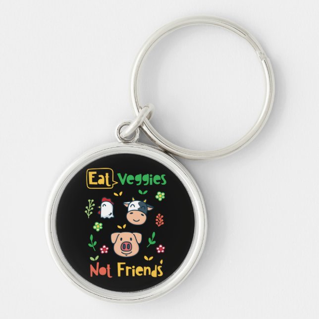 Vegan - Eat Veggies Vegan Key Ring (Front)