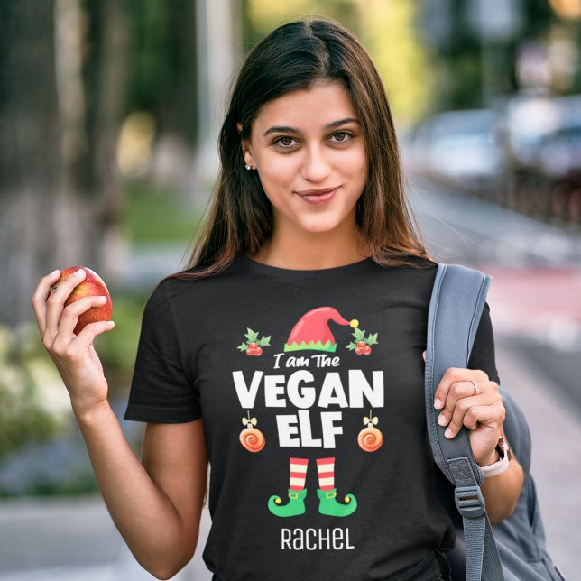 Vegan elf family matching christmas outfit name T-Shirt (Creator Uploaded)