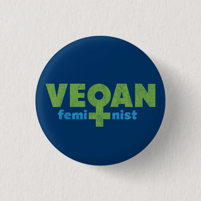 Vegan Feminist 3 Cm Round Badge (Front)