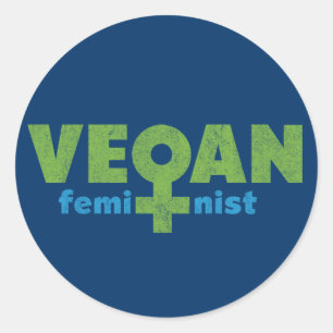 Vegan Feminist Classic Round Sticker