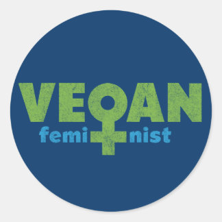 Vegan Feminist Classic Round Sticker