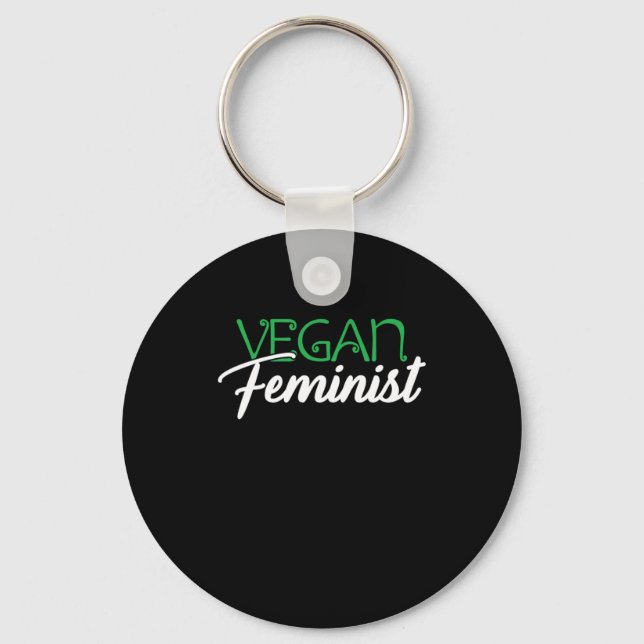 Vegan Feminist Female Feminism Gift Key Ring (Front)