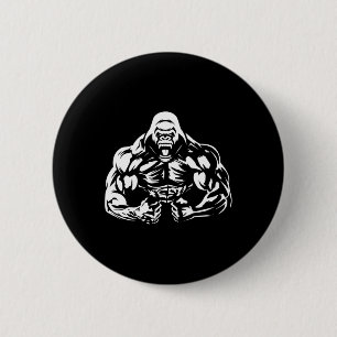 Vegan Fitness Gorilla Workout Apparel Uni-adults G 6 Cm Round Badge