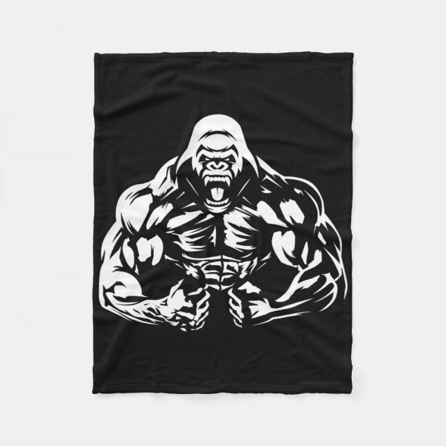 Vegan Fitness Gorilla Workout Apparel Uni-adults G Fleece Blanket (Front)