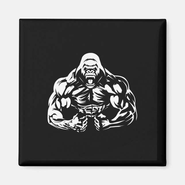 Vegan Fitness Gorilla Workout Apparel Uni-adults G Magnet (Front)