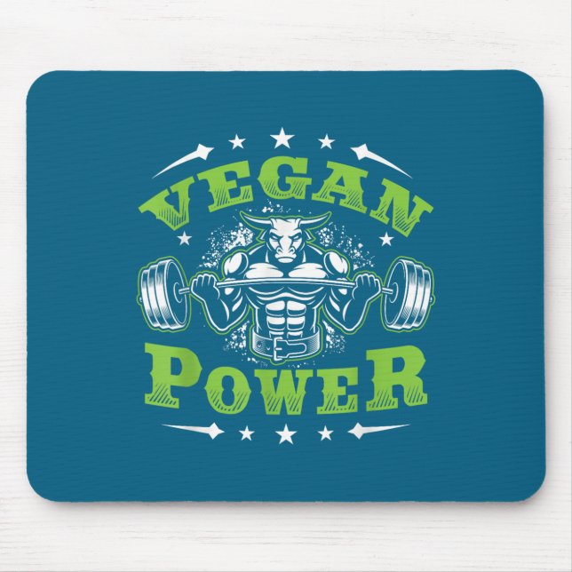 Vegan Fitness Workout I'm Vegan Wer  Mouse Mat (Front)