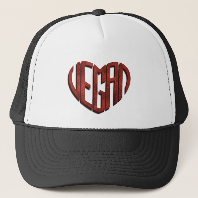 Vegan Flower Heart Trucker Hat (Front)