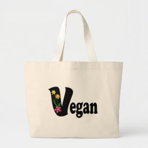 Vegan Flower Large Tote Bag