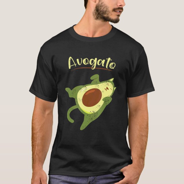 Vegan Food Avogato Domestic Cat Kitty Pet For Avoc T-Shirt (Front)