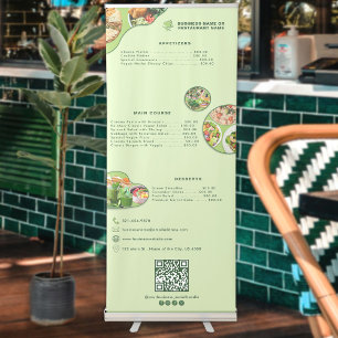 Vegan Food Business Restaurant Menu & Price List  Retractable Banner