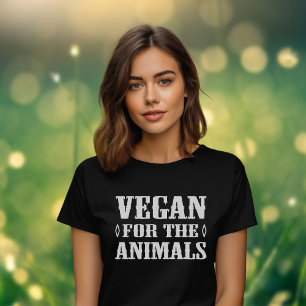 Vegan For The Animals Black and White (unisex) T-Shirt