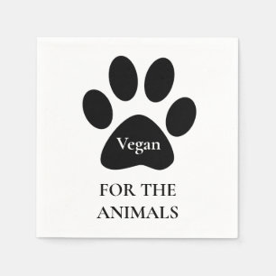 Vegan for the Animals Paw Print Napkin
