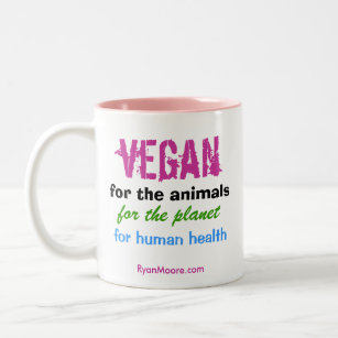 Vegan for the animals Two-Tone coffee mug