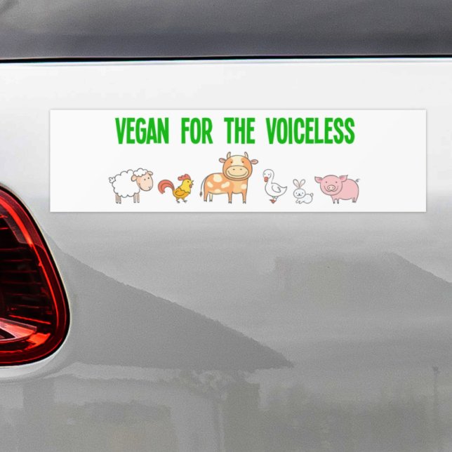 Vegan for the voiceless cute animals bumper sticker (Creator Uploaded)