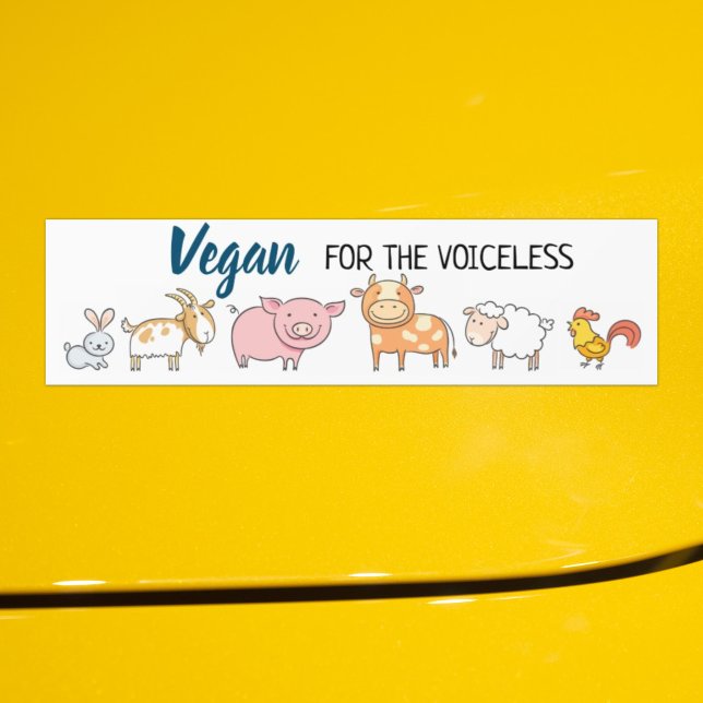 Vegan for the voiceless cute cartoon animals bumper sticker (Creator Uploaded)