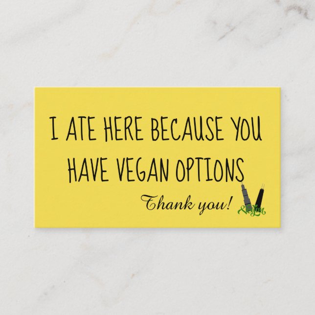 Vegan Friendly Business Cards (Front)