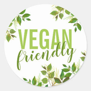 Vegan Friendly Business Product Classic Round Sticker