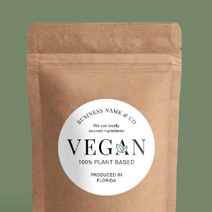 Vegan Friendly Modern Plant Based Product Label