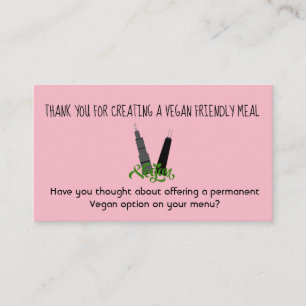 Vegan Friendly Option Business Card