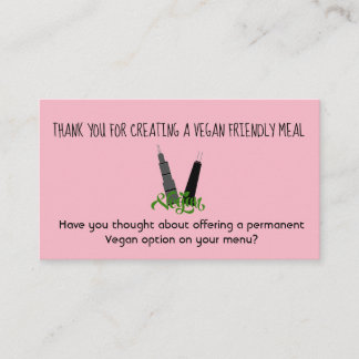 Vegan Friendly Option Business Card