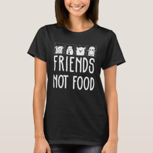 Vegan Friends Not Food Pig Cow Chicken Animal T-Shirt