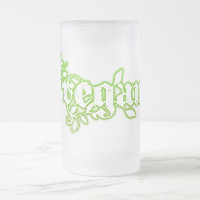 Vegan Frosted Glass Beer Mug (Center)