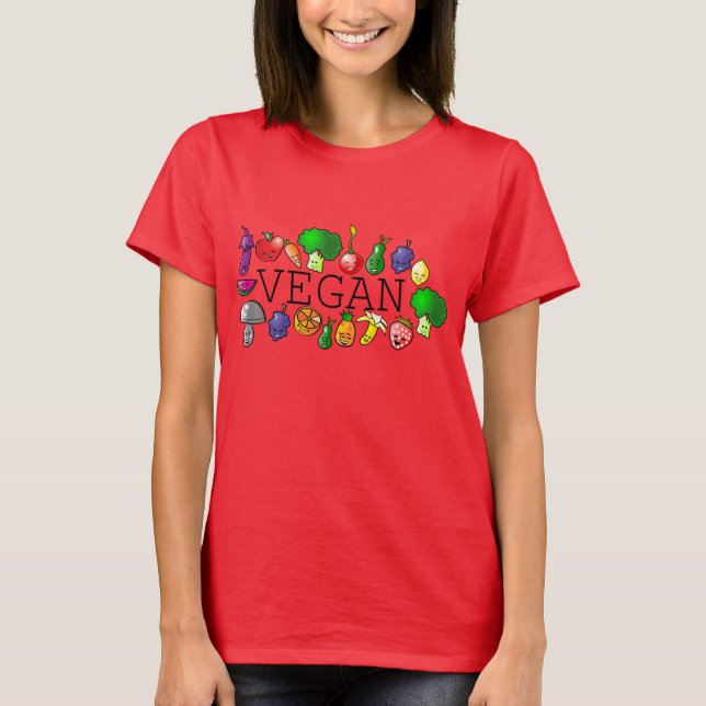 Vegan. fruit. animal right. raw food. tshirt (Front)
