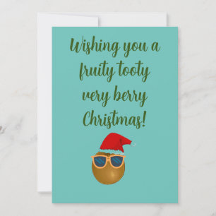 Vegan Fruity Tooty Kiwi Xmas  Greeting Card
