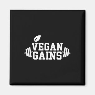 Vegan Gains Funny Workout Gym Weightlifting Bodybu Magnet