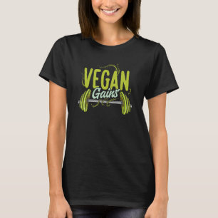 Vegan Gains Vegetarian Bodybuilder Veggie Bodybuil T-Shirt