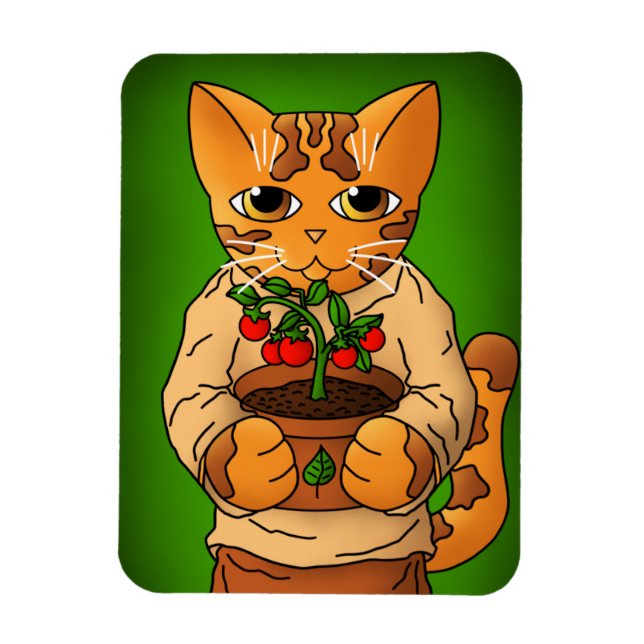Vegan Gardener Cat Magnet (Vertical)