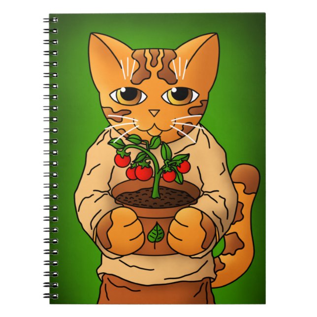 Vegan Gardener Cat Notebook (Front)