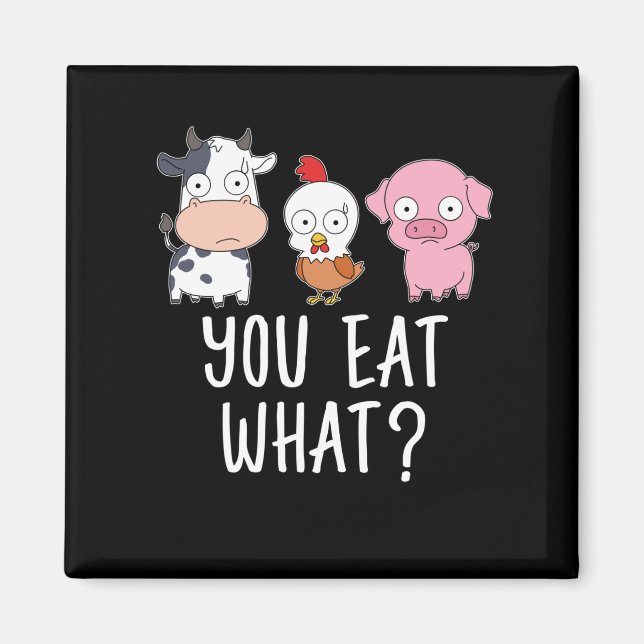 Vegan Gift Vegetarian Gifts Plant Funny Vegan Magnet (Front)